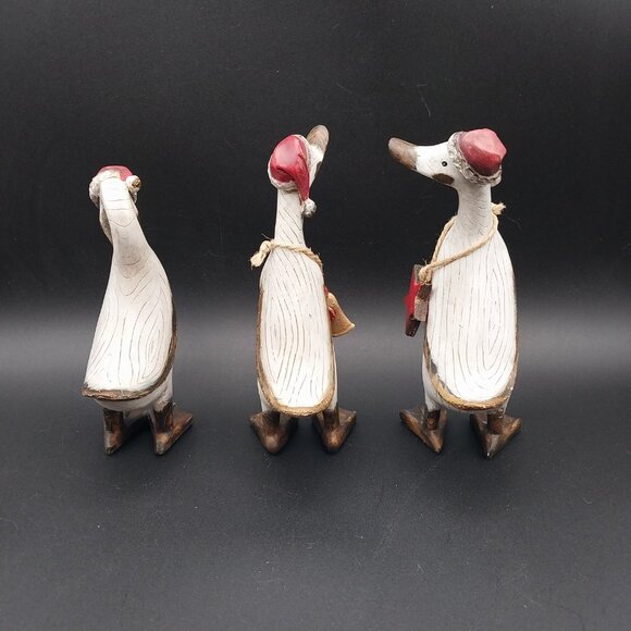 Set of 3 Rustic Tii Christmas Santa ducks - Picture 5 of 11